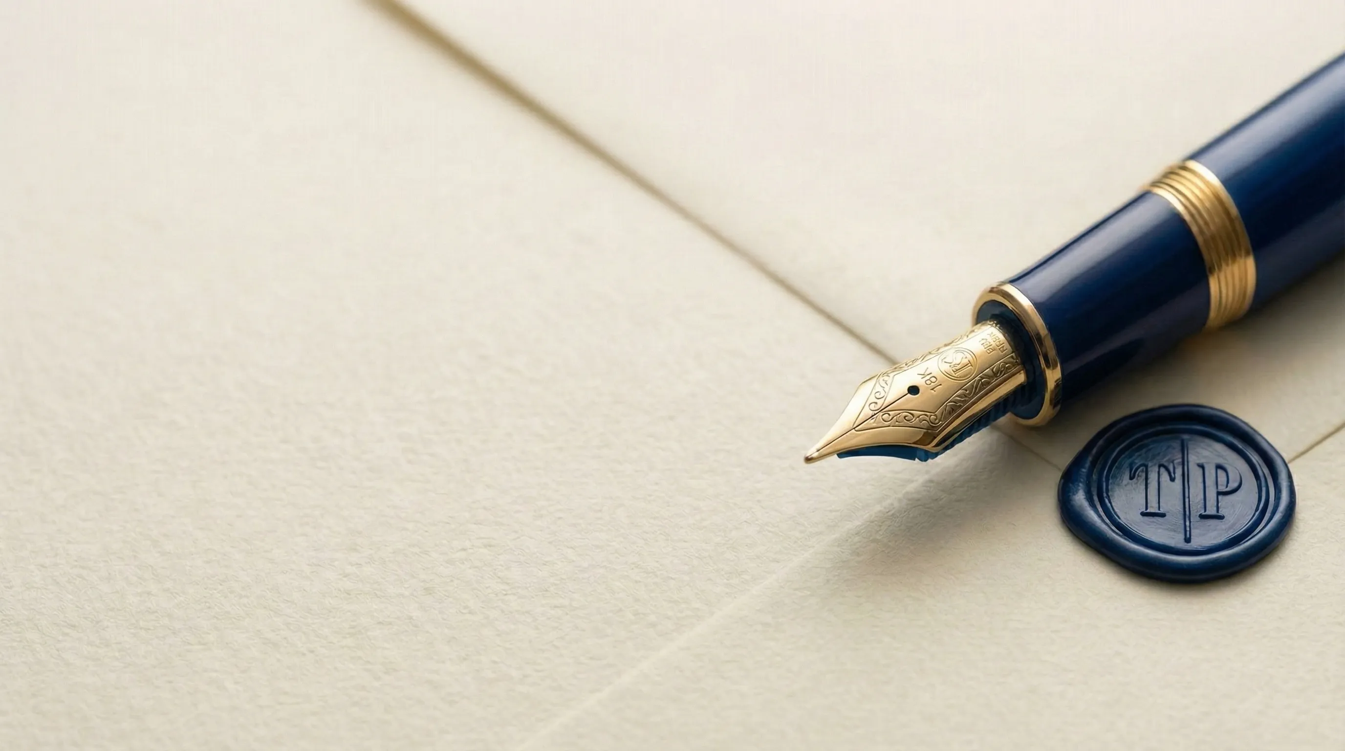 Fountain pen and Treasury Partners wax seal